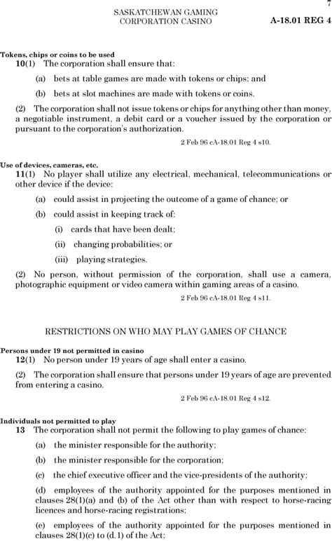 casino rules and procedures